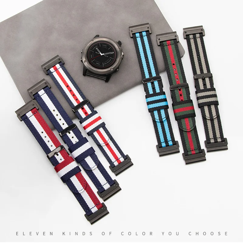 Nylon canvas Watch Band QuickFit 22mm 26mm For Garmin Epix Pro Gen 2 47mm 51mm/Fenix 7X 7 Pro/Quatix 6 6X 5X Strap Bracelet image 3