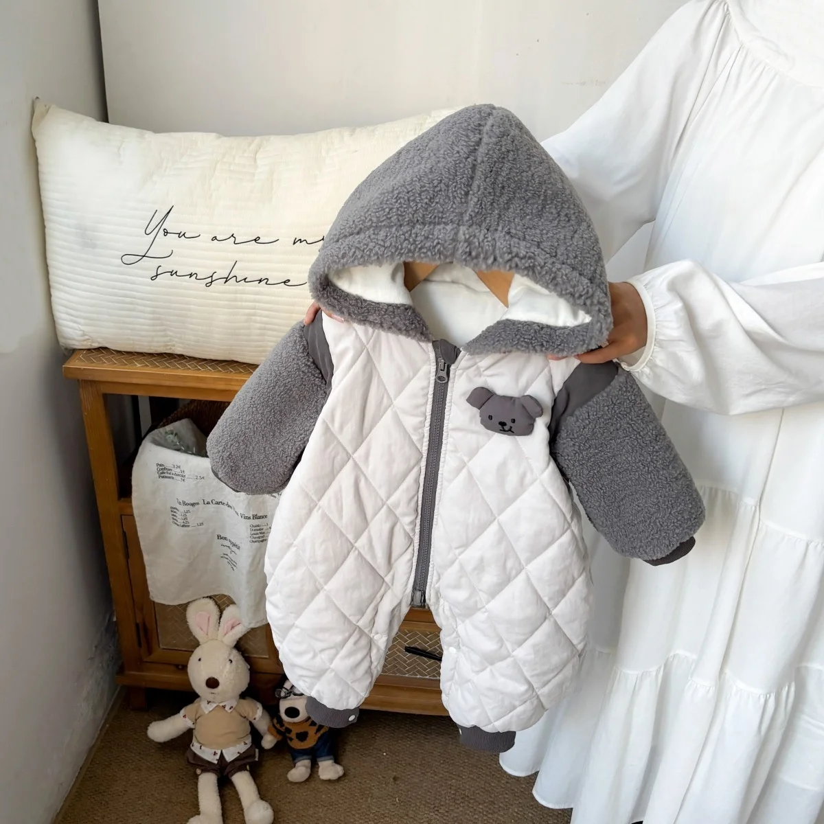 

Зимний детский наряд Thiened для хлопчиков, корейский хлопковый костюм с высокой талией и застежкой-молнией в Корейском стиле