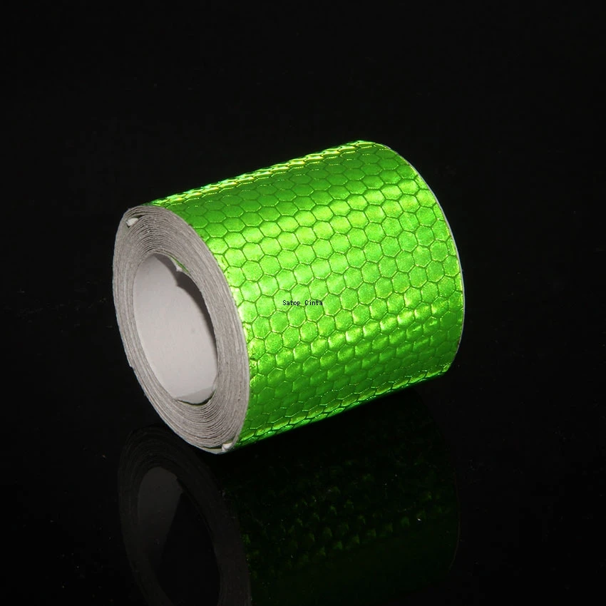 Green Reflective Safety Warning Tapes 5cm*3m High Intensity Waterproof Strips Self-Adhesive Reflectors Stickers For Trucks Trail