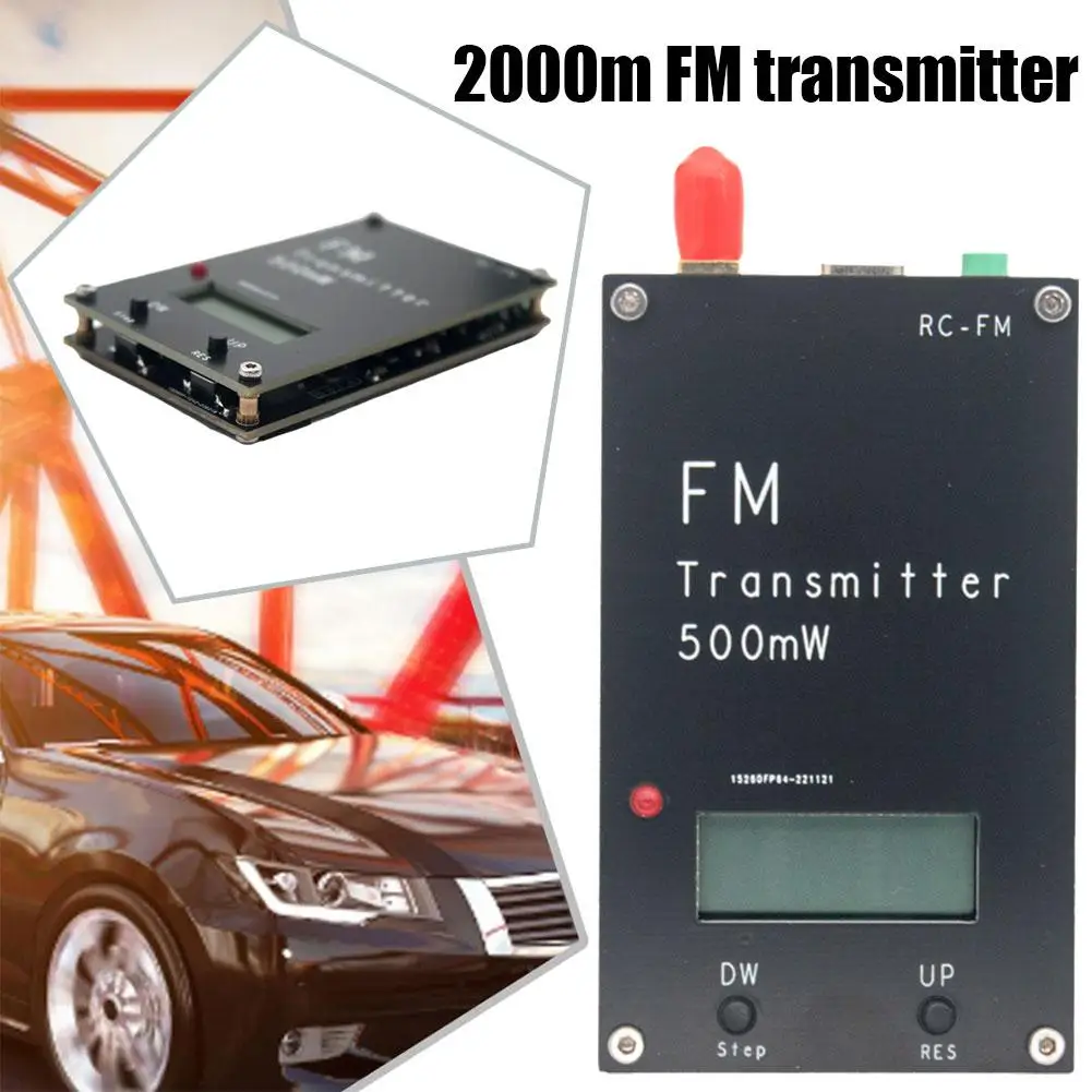 

FM-трансмиттер с цифровым дисплеем, 0,5 Вт, 2 км