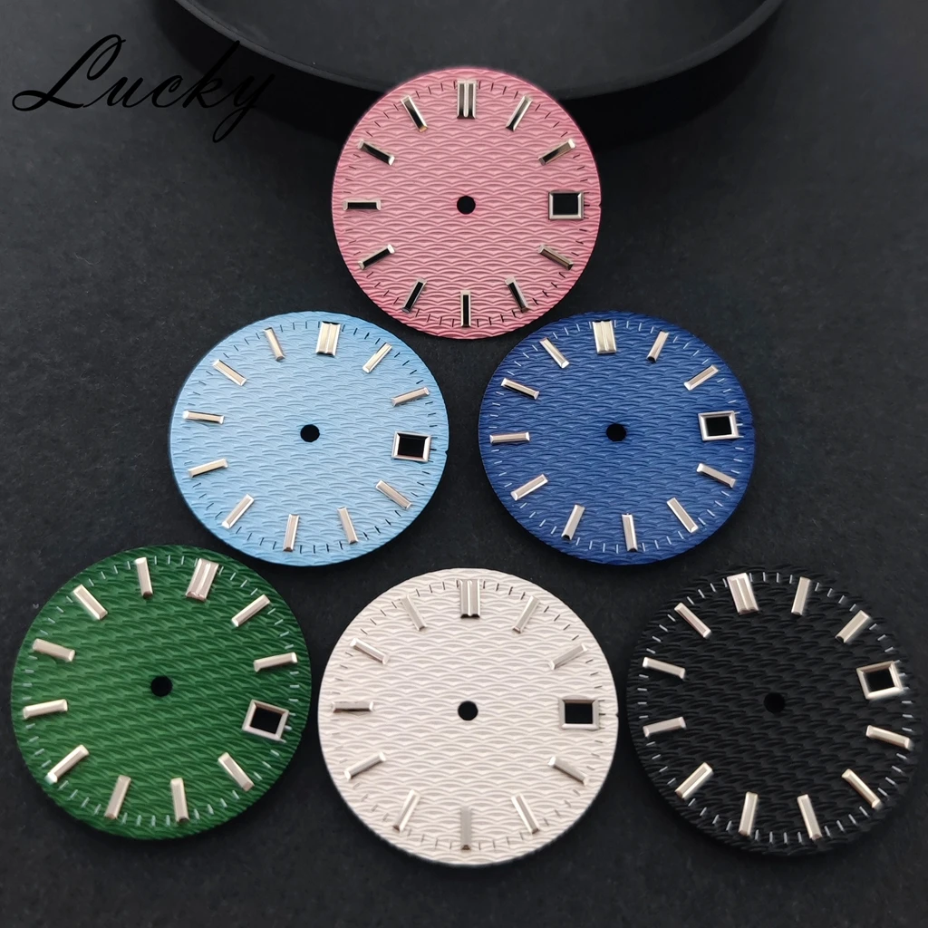 28.5mm High Quality NH35 Watch Dial Wave Textured Surface No Luminescence Watch Faces Watch Accessories for NH35 NH36 Movement