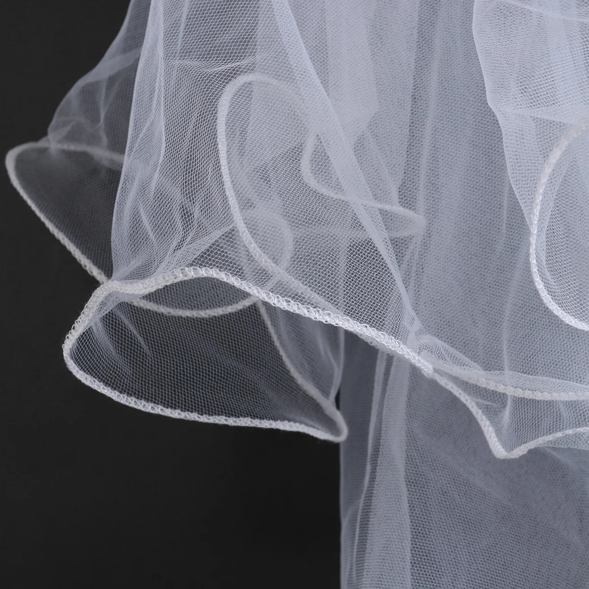 طبقتين الأبيض زهرة فتاة الحجاب الزفاف بالتواصل إكليل الشعر الأزهار عقال الدانتيل الحجاب مهرجان الطرف الديكور #1