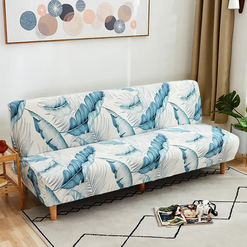 Sofa Bed Cover Armless Printed Foldding Elastic Couch Bench Slipcover for Home Hotel Banquet Office Modern Big Sofas Fundas Sofa