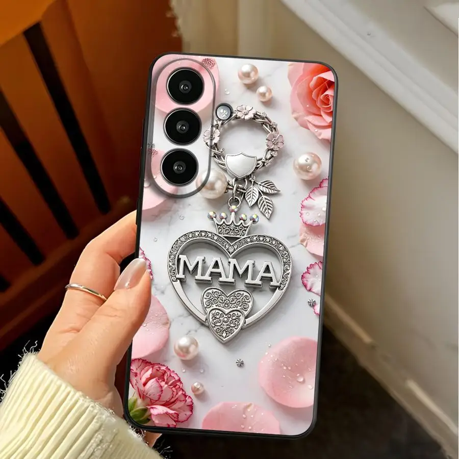 Case for Samsung Galaxy S26 Ultra S10 S9 S21 FE S26+ S25+ S24 Note 20 8 9 10 S25 Plus S23 S20 S24+ Phone Cover Mama Petal Shine