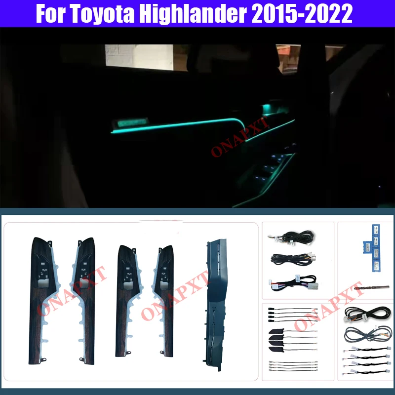 

Auto Car For Toyota Highlander 2015-2022 Button Control Decorative Ambient Light LED Atmosphere Lamp illuminated Strip 64 Colors