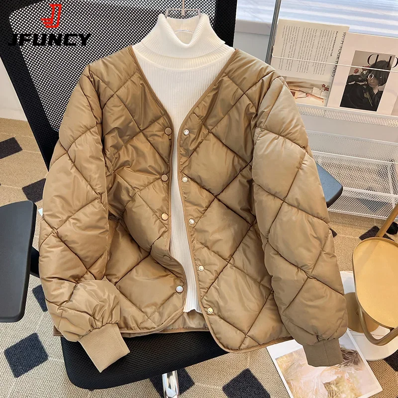 JFUNCY 2023 Women Jackets Coat Women\'s Winter Coats New Soild Color Woman Parkas Long Sleeve Female Overcoat Warm Top