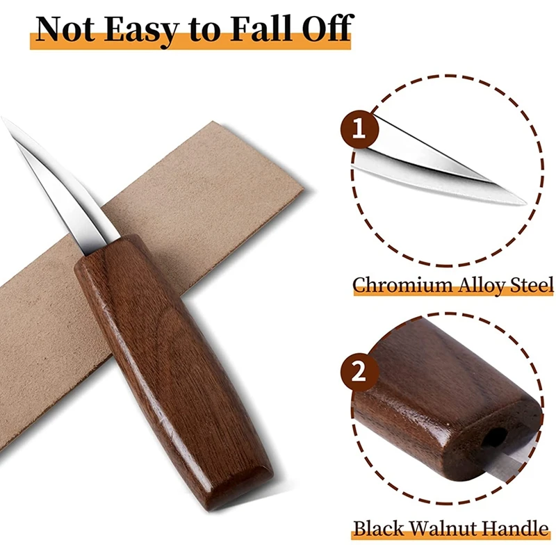 Wood Carving Tool 8 In 1 Wood Carving Tool Kit, Wood Carving Knives, With Non-Slip Cutting Gloves,Suitable For Sculpture