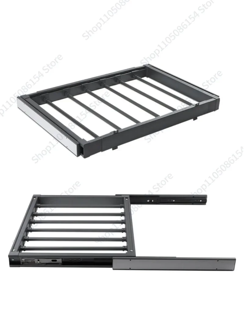 Pull-out washing machine, drying balcony cabinet above hanger, pressing rebound pants rack, telescopic slide rail track