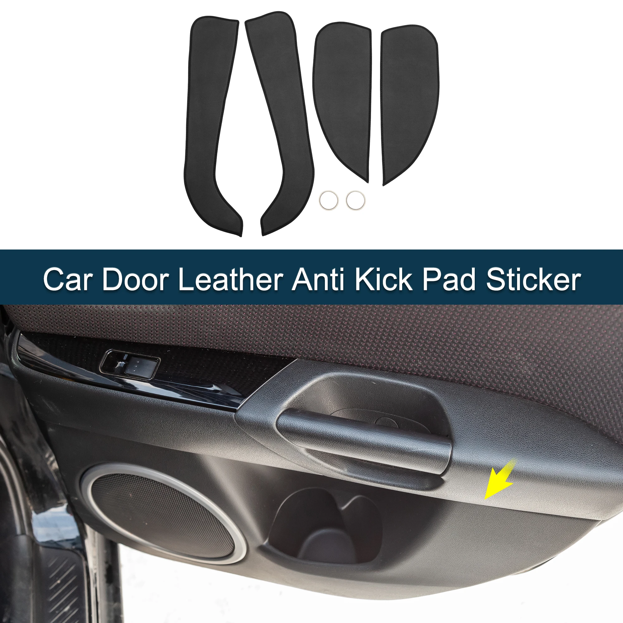 

UXCELL Car Door Leather Anti Kick Pad Sticker for BMW 1 Series 2012-2013 Black 1 Set