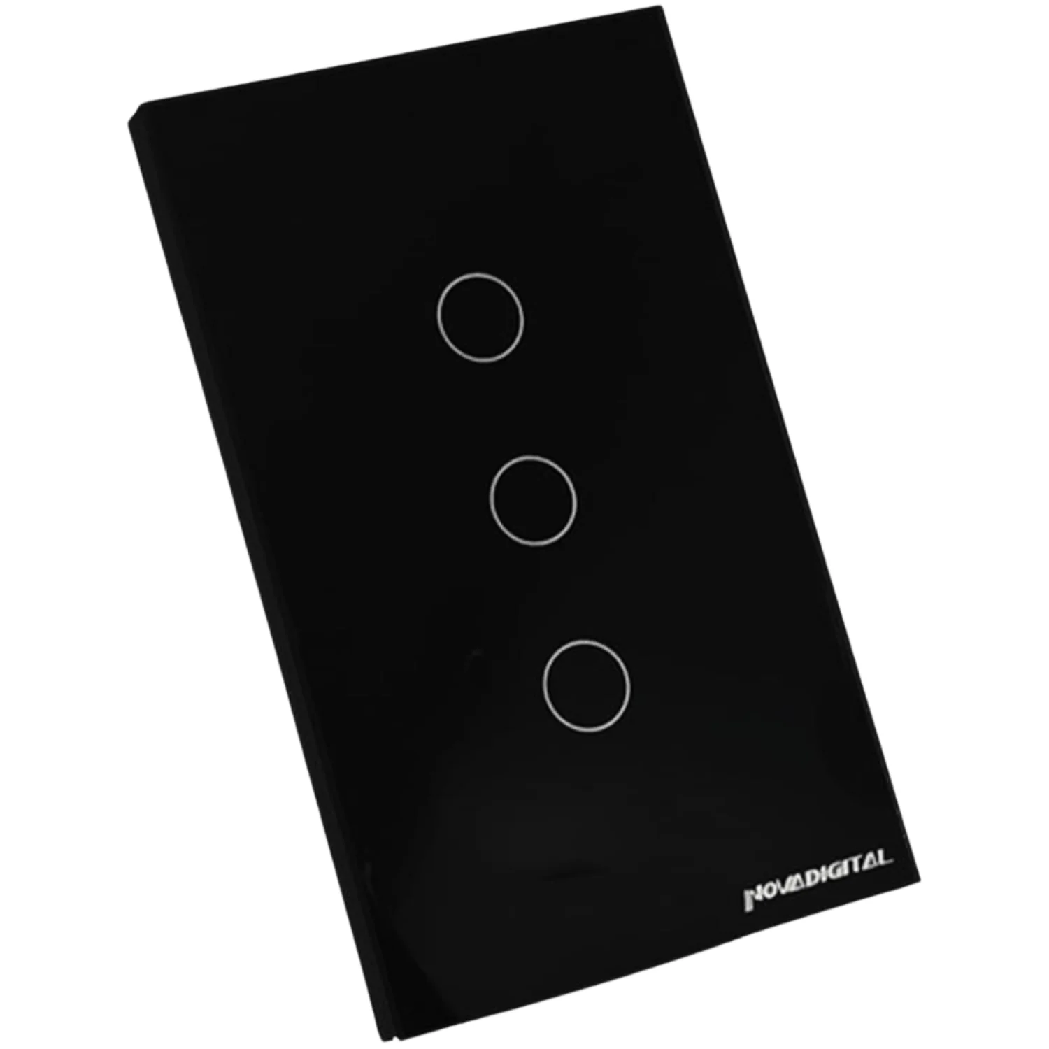 Smart Wifi Switch New Digital Touch 3 Buttons Lite BR 4X2 Black