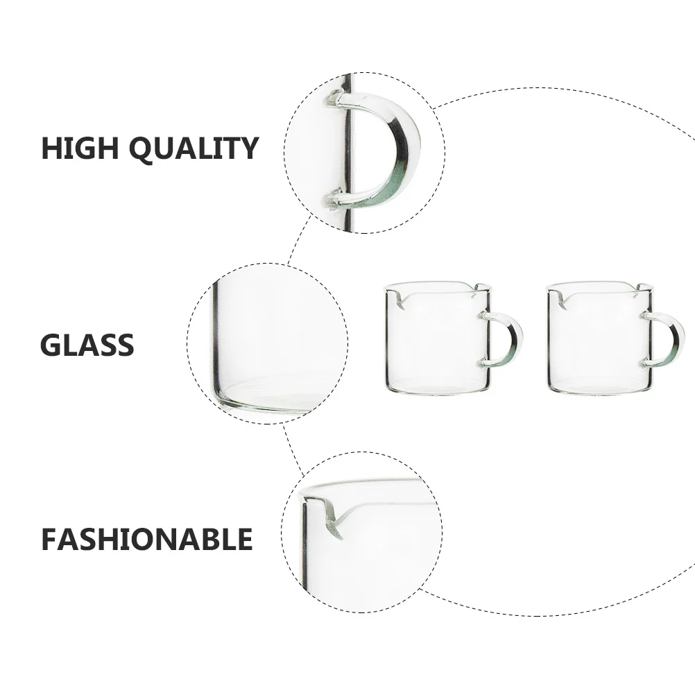

2Pcs V-Shaped Mouth Double Beak Milk Cups Heat Resistant Creative Glass Coffee Cups Suitable for Home Use