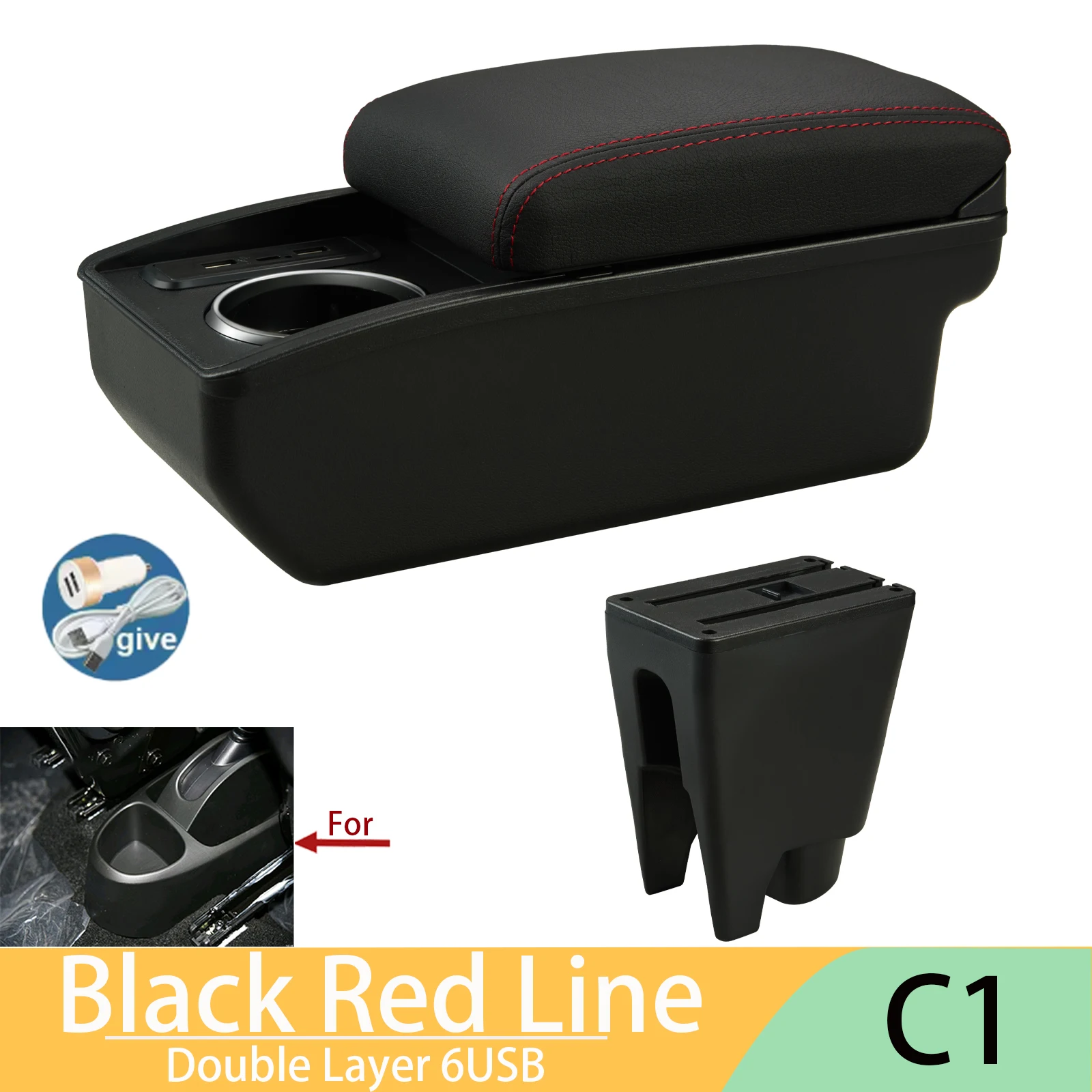 Voor Peugeot 107 Armsteun Voor Citroen C1 Toyota Etios Aygo BJ Armsteun Doos Auto Accessoires Winkel Doos Interieur Onderdelen details