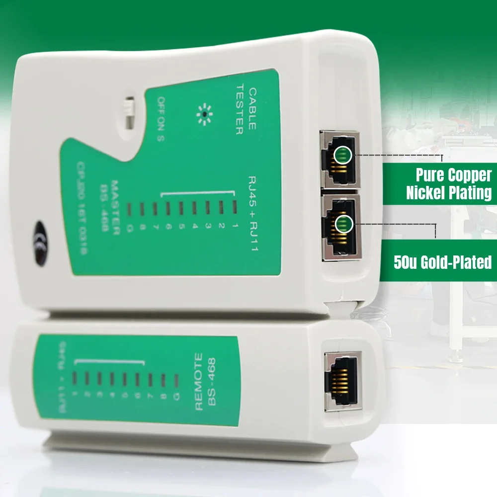 เครื่องทดสอบสายเคเบิลเครือข่าย AMPCOM 3 ชิ้นชุดเครื่องมือทดสอบสำหรับ LAN Cat5e/6/6A/7/8 สายอีเธอร์เน็ตและ RJ11/RJ12 สายโทรศัพท์
