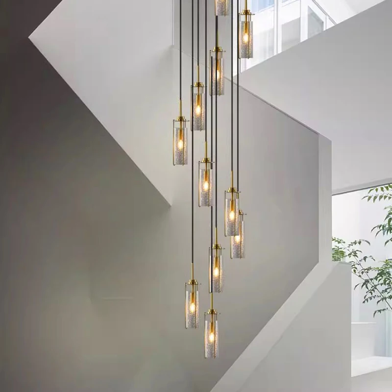 Modern home decoration crystal chandelier, stair Pendant lamp, living room Pendant lights, interior lighting