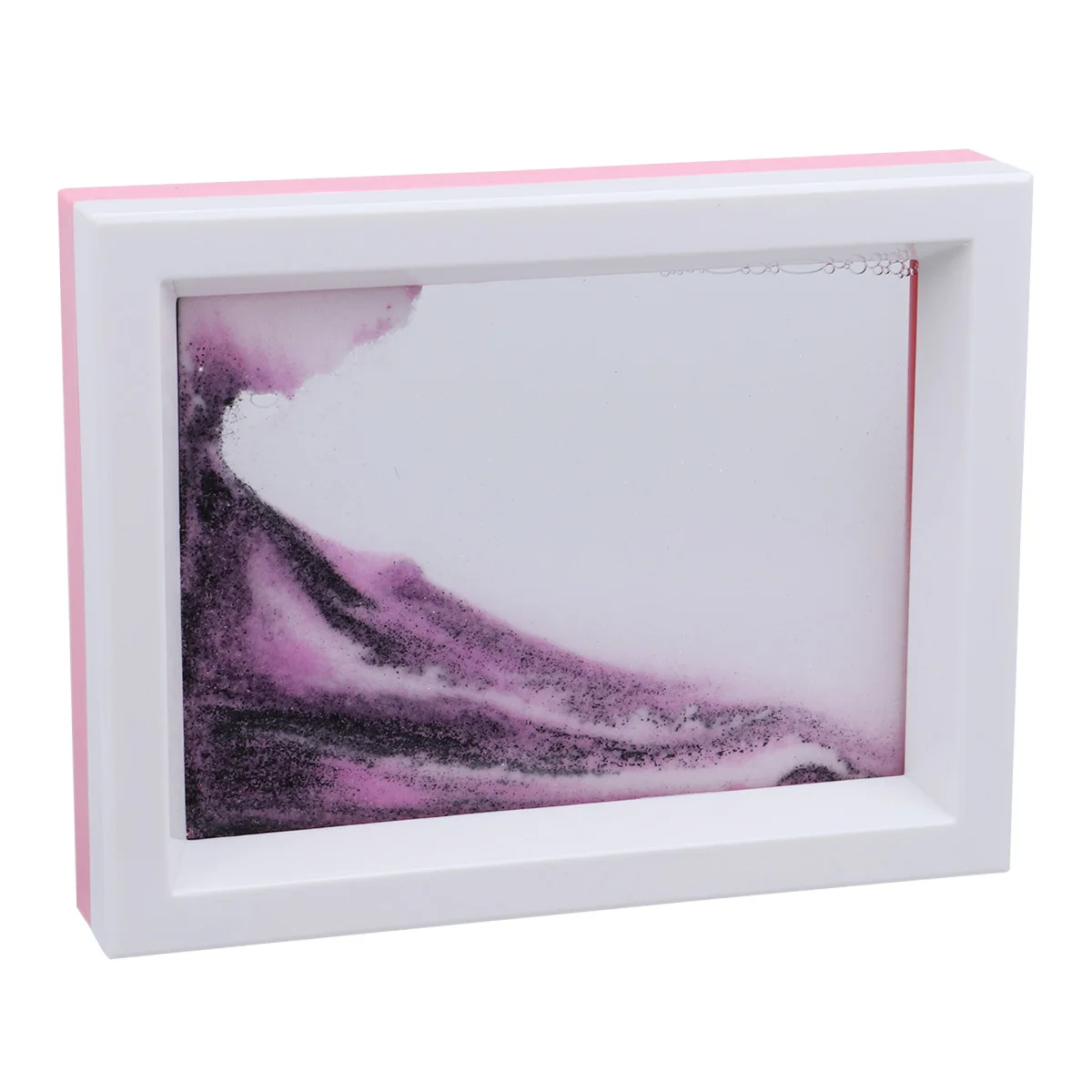 1 قطعة ثلاثية الأبعاد الرمال المتحركة الفن اللوحة تدفق الرمال ديكور للمنزل طاولة مكتبية مكتب أسود أبيض وردي الرمال الفن سطح المكتب تململ الاطفال الكبار #2