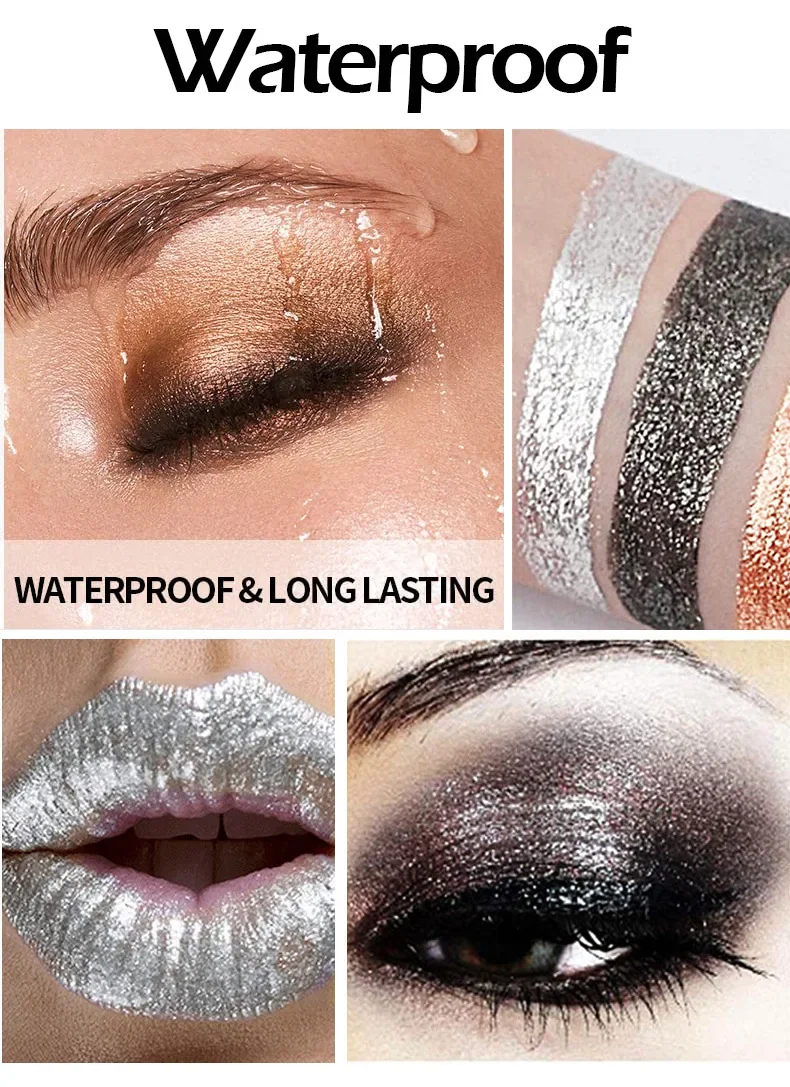 フィットカラーズ 3セクション スモーキーアイ ウォーターアイシャドウ ダイヤモンド リキッド パール シマー アイシャドウ リキッドリップダイ