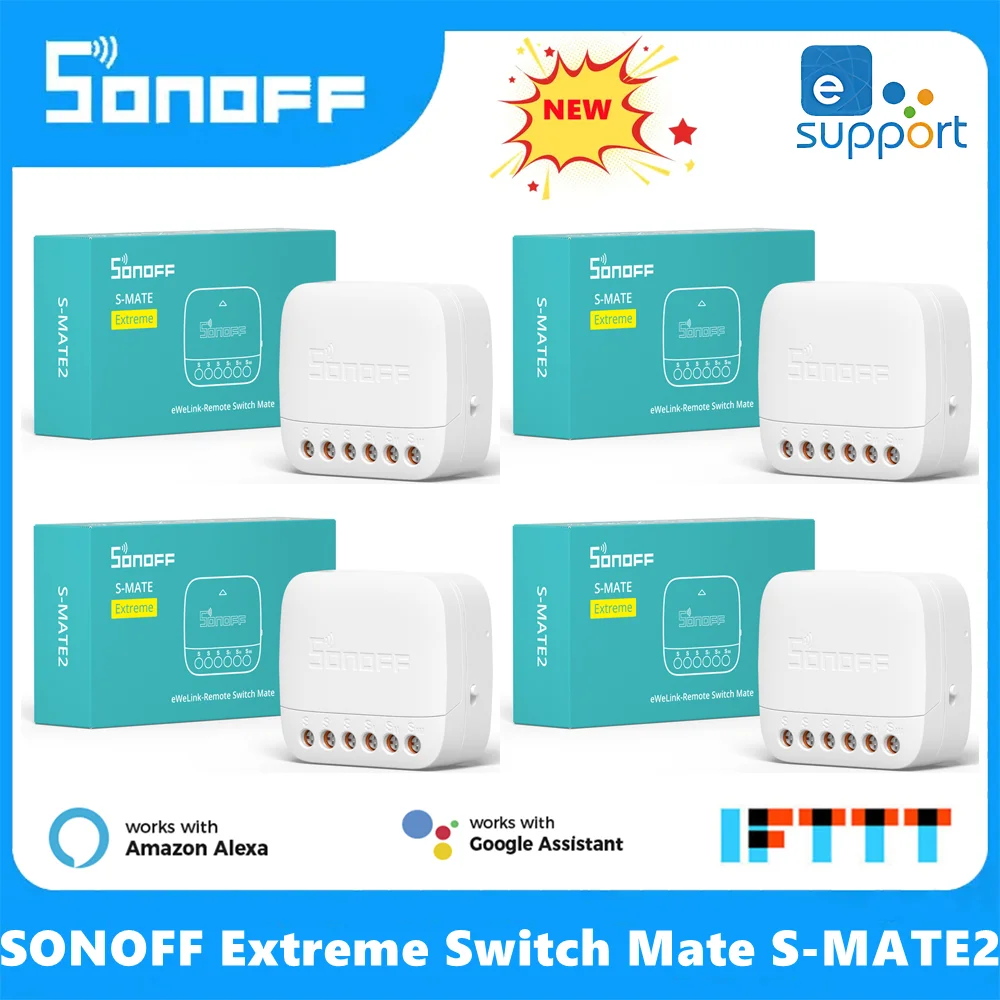 

SONOFF Extreme Switch Mate S-MATE2 EWeLink-умный выключатель с дистанционным управлением для умного дома, голосовое управление через Alexa Google Home IFTTT