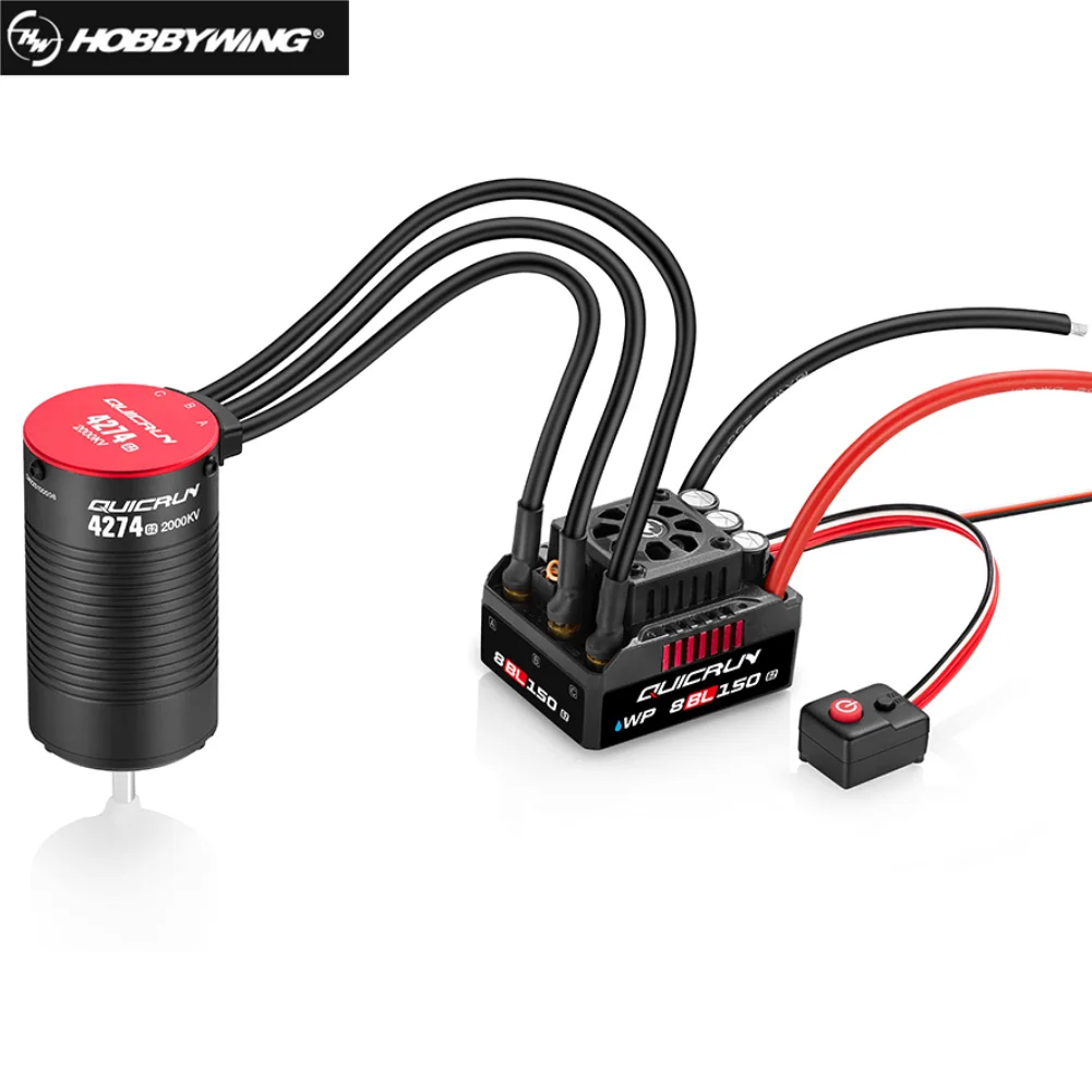 

Hobbywing QuicRun WP 8BL150 150A G2 Waterproof Brushless ESC With 4274SL 2000KV / 4268SL2600KV Brushless Motors for 1:8 RC Car