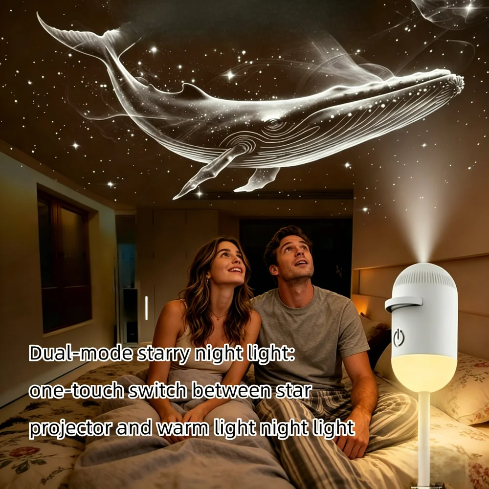Galaxy Sternenprojektor 2-in-1 Nachtlicht Heim-Hintergrund-Atmosphärenlampe Perfektes Geschenk für Freund & Freundin