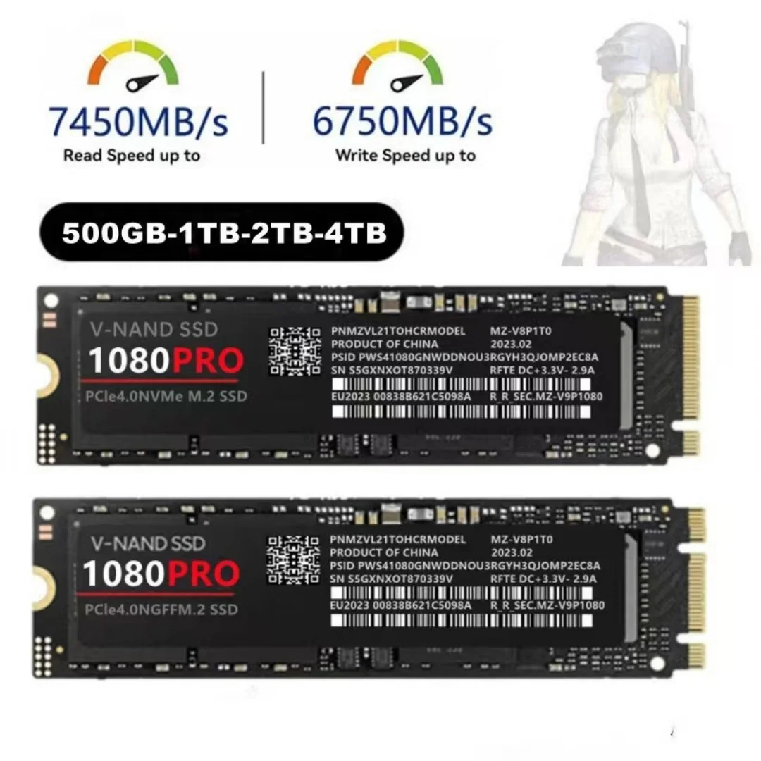 Оригинальный SSD 1080PRO M.2 NVMe PCIe 4.0 для игрового компьютера ...