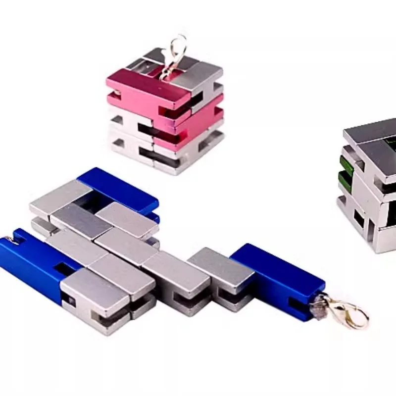 Mini rompecabezas de cubo para aliviar el estrés de Metal EDC, juguetes reductores de estrés, descompresión antiestrés, alivia la ansiedad para niños