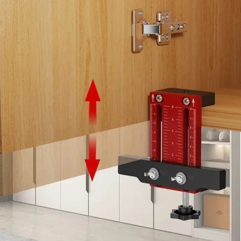 

10-60mm Cabinet Door Installation Locator Cabinet Door Positioning Handle Install Aluminium Alloy Adjustable Hinge Fixing Punch