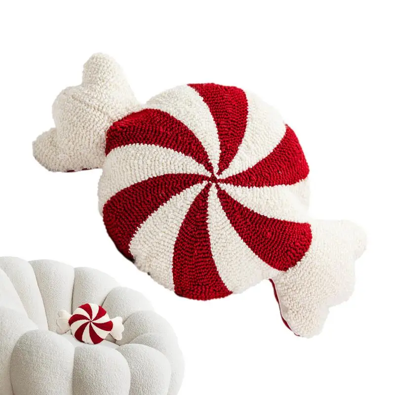 Christmas Candy Cane Pillow Gingerbread House Decoration Plush Throw Pillow Winter Home Decor Living Room Sofa Couch Cushions