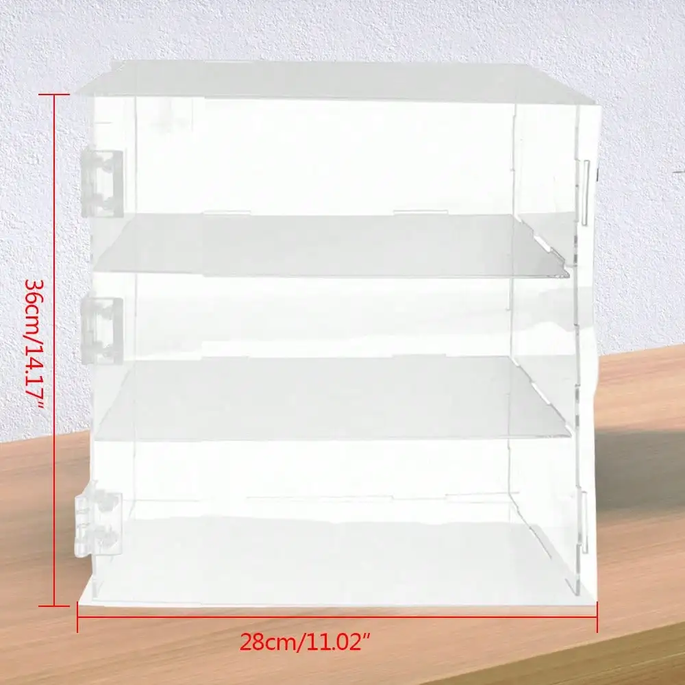 Acrylic Display Case Clear For 3Tier Dustproof Toy Showcase Holder Display Shelf