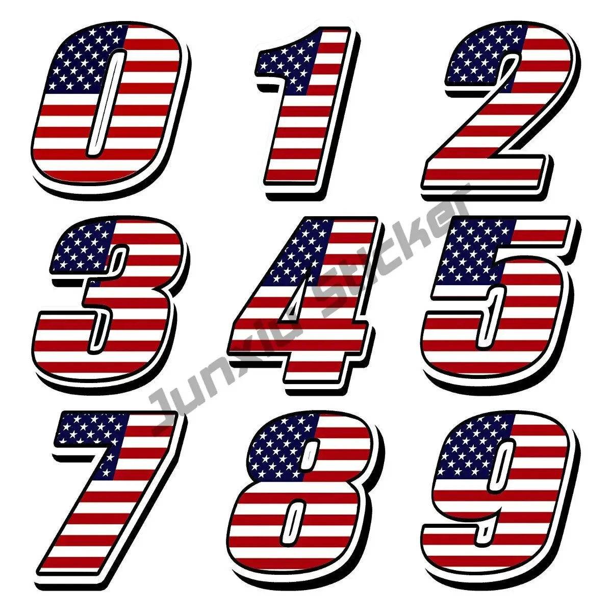 Racing Number 0 1 2 3 4 5 6 7 8 9 Car Decals Sticker for Windows Bumpers Laptops Motor Bike Truck  Helmet Accessories