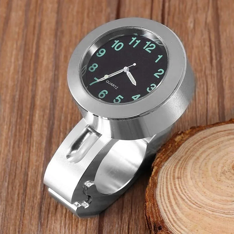 Dustproof Quartz Clock Aluminum Alloy Handlebar Waterproof Motorcycle Timetable Universal Car Clock Handlebar Thermometer