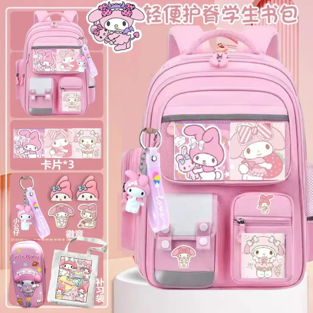 My Melody Anime Kawaii Sanrio Tornister dla dzieci Cute Cartoon School Lekki wodoodporny plecak o dużej pojemności Prezenty dla dzieci