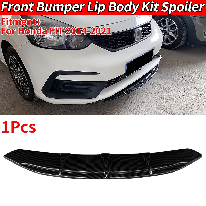 

For Honda FIT 2014-2021 2018 Car Front Bumper Splitter Lip Diffuser Body Kit Spoiler Guard Chin Plate Anti-Collision Protection