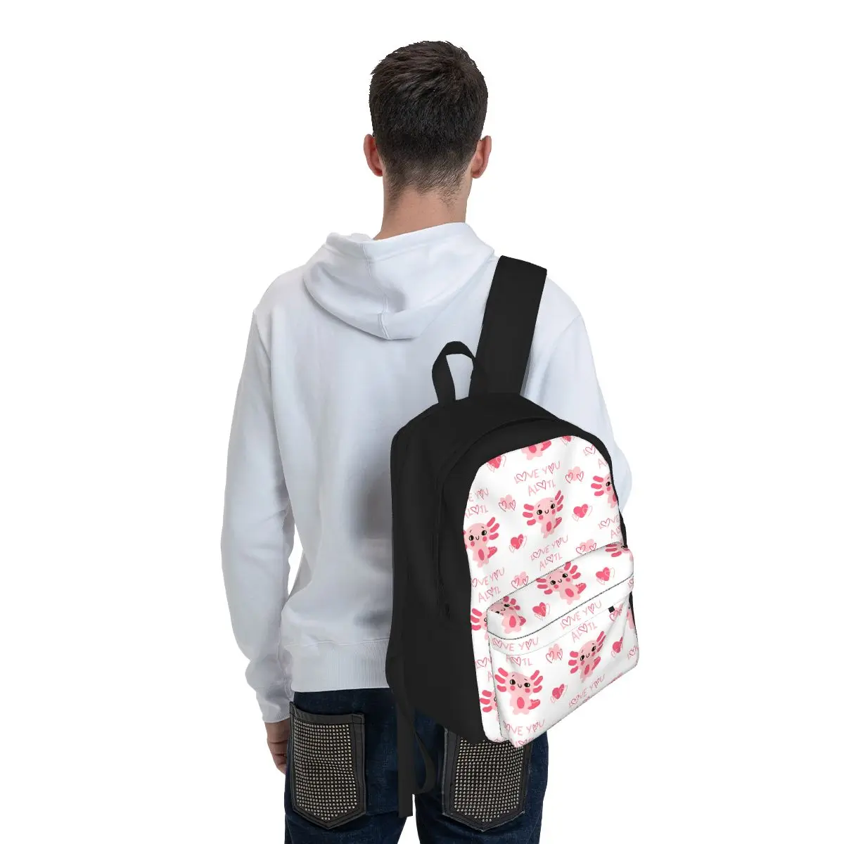 Axolotl Meer Tier Frauen Rucksack Mode Kinder Schule Tasche Rosa Computer Mochila Kinder Wasserdichte Polyester Rucksack