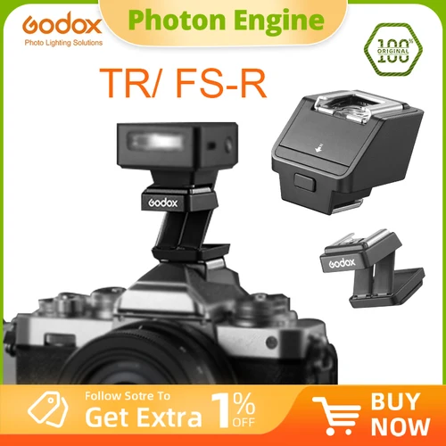 Godox TR/ FS-R TTL Hot ShoeRiser Elevador de zapata plegable de un solo contacto con Canon Nikon Sony Fujifilm OM TTL para iT20 iT22