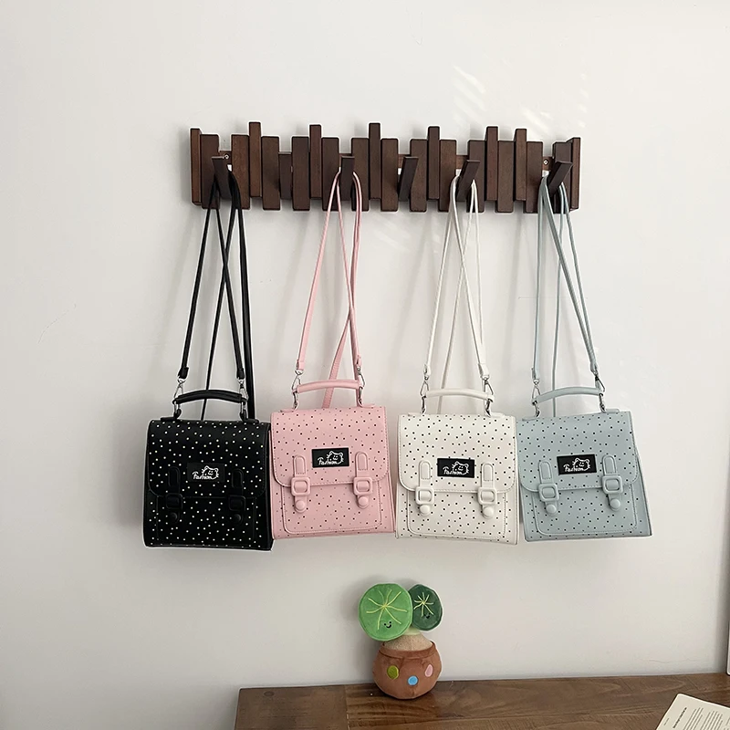 

Ladies Multifunctional Korean Style Backpack Double Shoulder Bag Single Shoulder Wave Dot Crossbody Bag