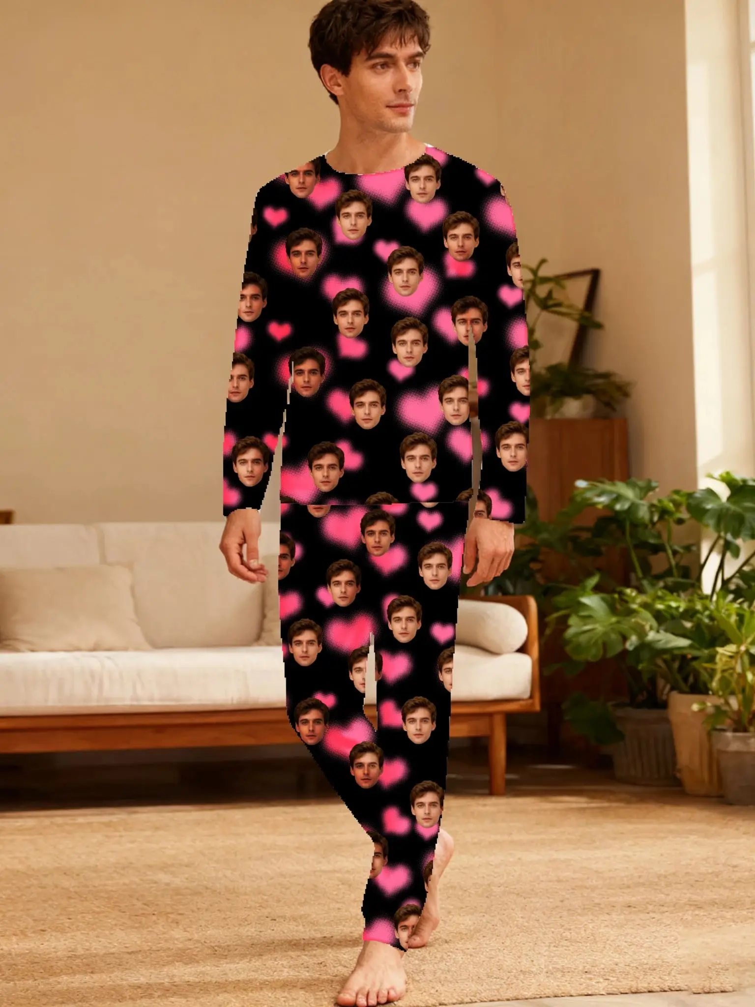 Custom Christmas Face Family Pajama Sets Personalized Photo Homewear Set