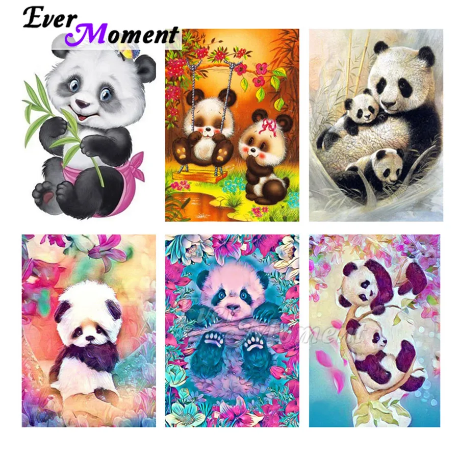 Ever Moment Diamond Painting Panda on Tree Mosaic Picture Of Diamond Embroidery 5D DIY Round Drill S2F2476