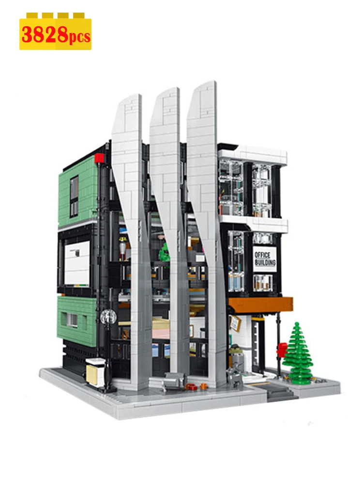 

2023 New MOC-129253 The Office Boss on Top Building Blocks Model City Street View Brick House Construction Kit for Adults Gift