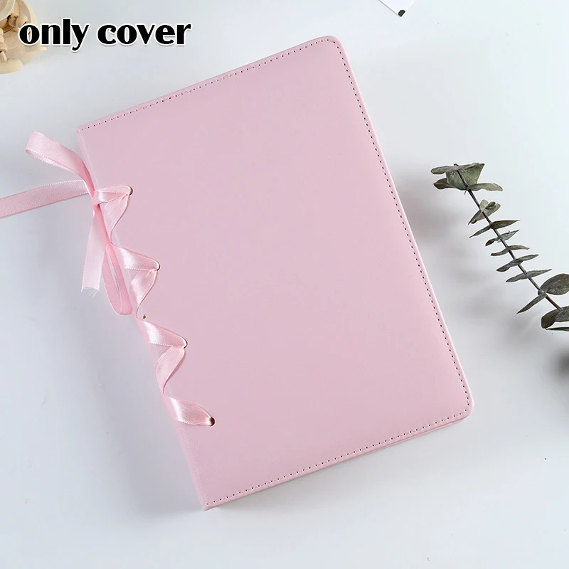 Ins Corea Kpop Star A5 carpeta álbum Pu libro de fotos de cuero lindo soporte para sesión fotográfica Color puro colección de álbumes de recortes decoración de lazo
