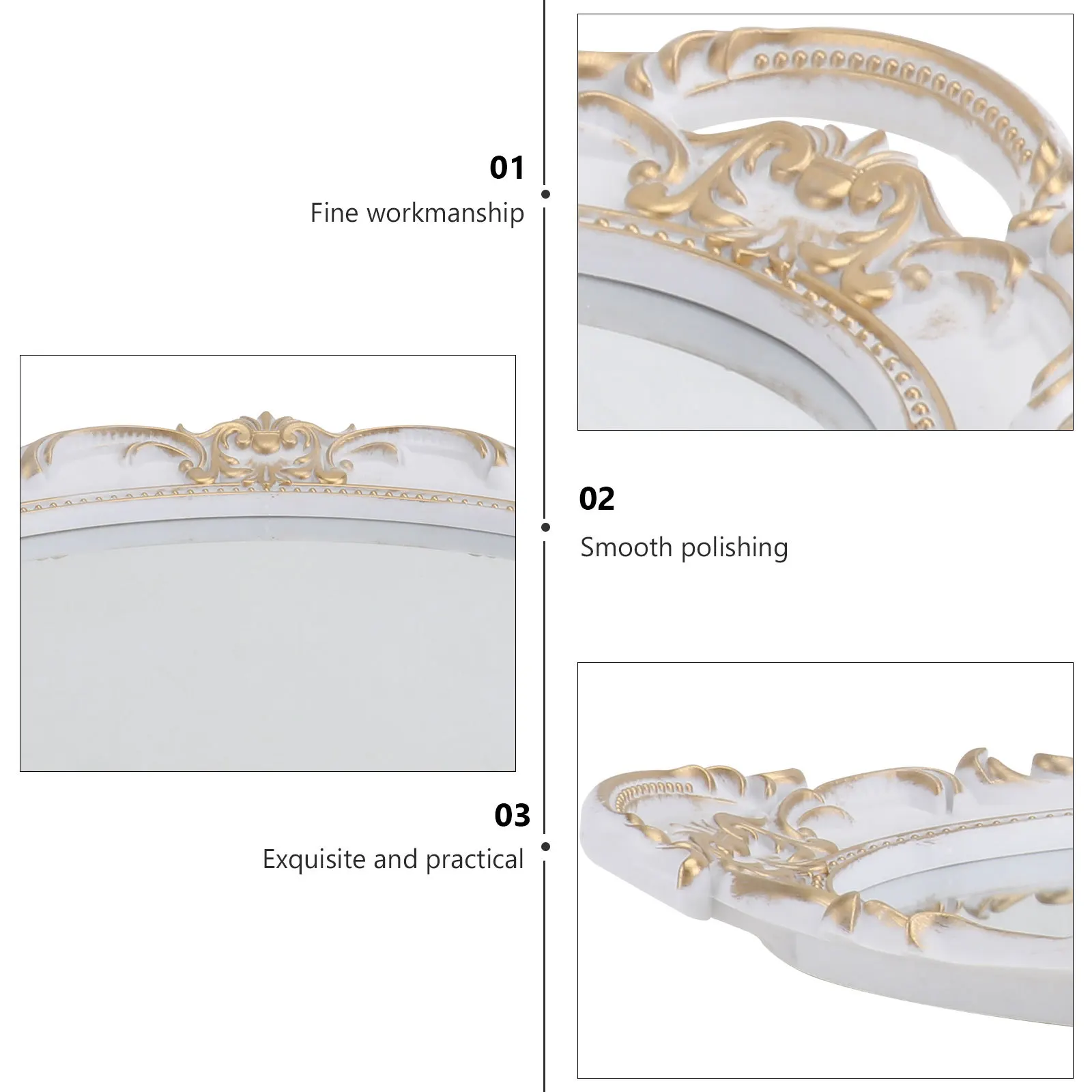 1 قطعة علبة مرآة عتيقة الرجعية النمط الأوروبي تخزين صينية العرض العطور التصوير الدعامة لوحة مرآة الزخرفية