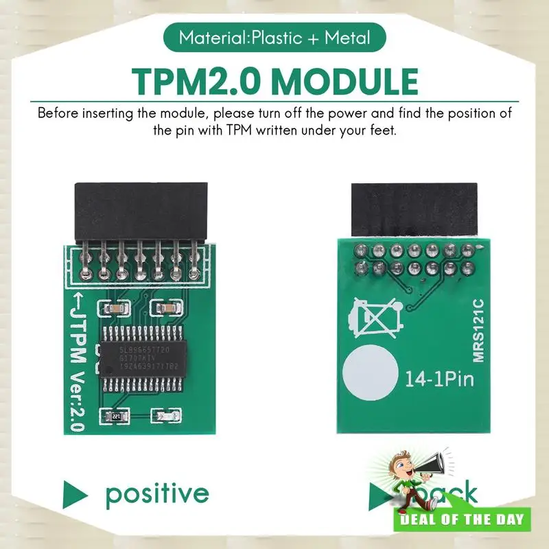 Consegna in 24 ore TPM 2.0 Modulo di sicurezza con crittografia Scheda remota Modulo LPC-14PIN 14 pin LPC per MSI TPM2.0 LPC 14 pin Sicurezza Mo