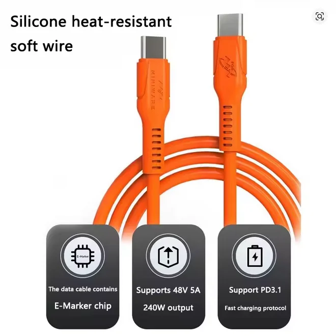 

Кабель Miniware PD3.1 240W USB-C - USB-C, 5A, для быстрой зарядки, для смартфонов TS101, MHP50, наушников, Type-C, 1 м