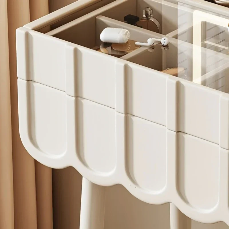 Toeletta francese con copertura pieghevole Semplice mini vanità per trucco con specchio Comò moderno per camera da letto Nuovo