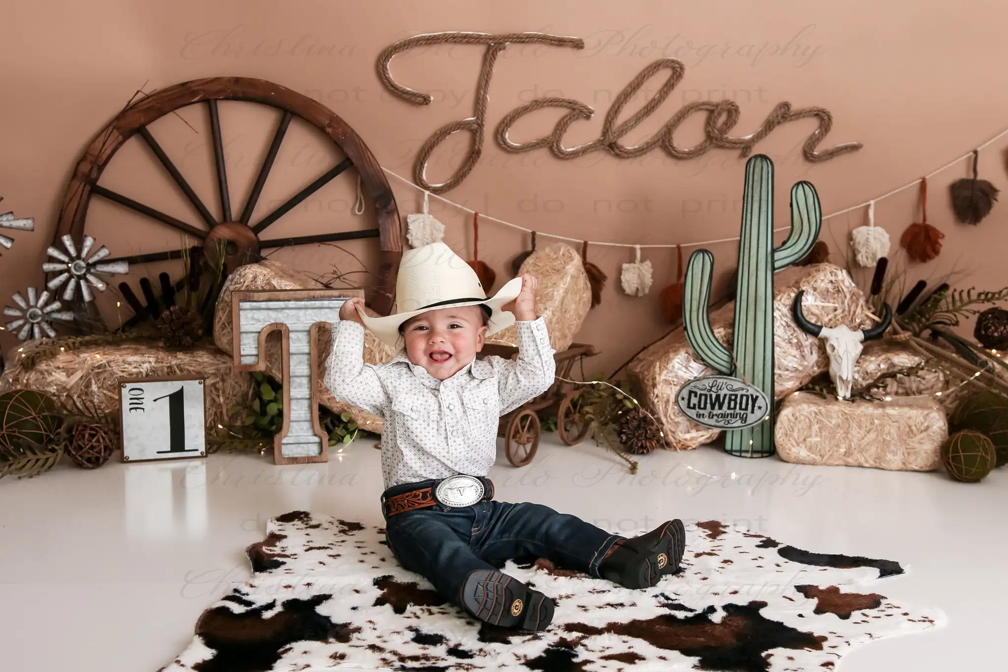 Cowboy Advance Backdrops Kids Baby Birthday Cake Smash Photocall Child Adult Photography Backgrounds