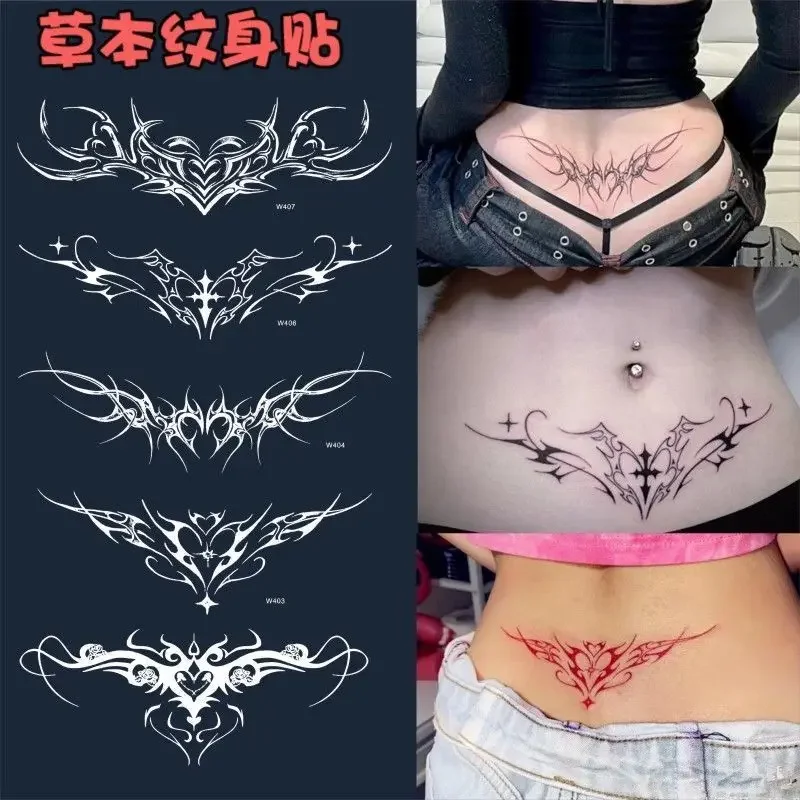 Sexy Succubus Temporary Tattoo Art Cartoon Anime Fake Tattoo Lasting Tatoo Sticker Abdomen Waterproof Tatuajes Temporales