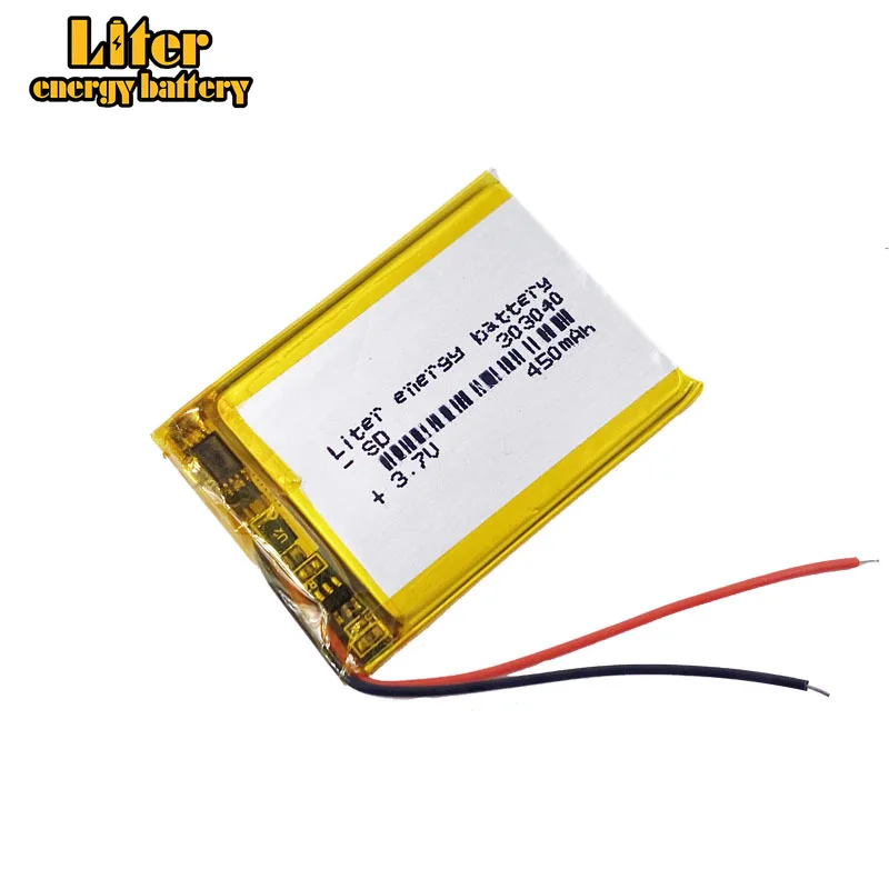 450mAh Lithium Polymer Lipo Batteries 3.7v 303040 450mAh LED Light GPS Mini Camera Driving Recorder Battery Replace