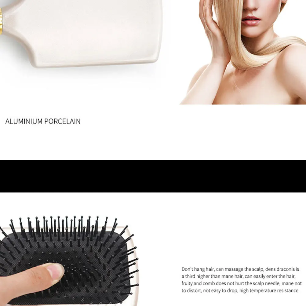 

Golden Scalp Hair Brush Paddle Cushion Massage Bristle Large Sections Blow Drying Detangling Thick Hair Extensions Wet Dry