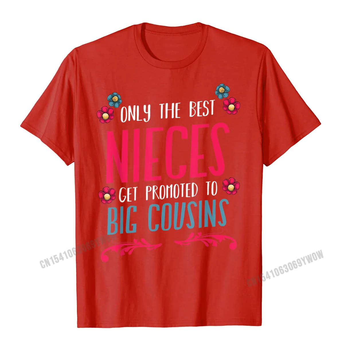 Get Promoted To Big Cousin Gender Reveal Party Funny Quotes T-Shirt Harajuku Men Tops Shirts Personalized Top T-Shirts Printed