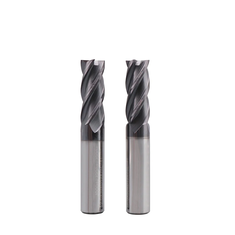UNT Solid Carbide Fresa Coated CNC Router Milling HRC45 4 Flutes Square End Mill Cutters for Metal