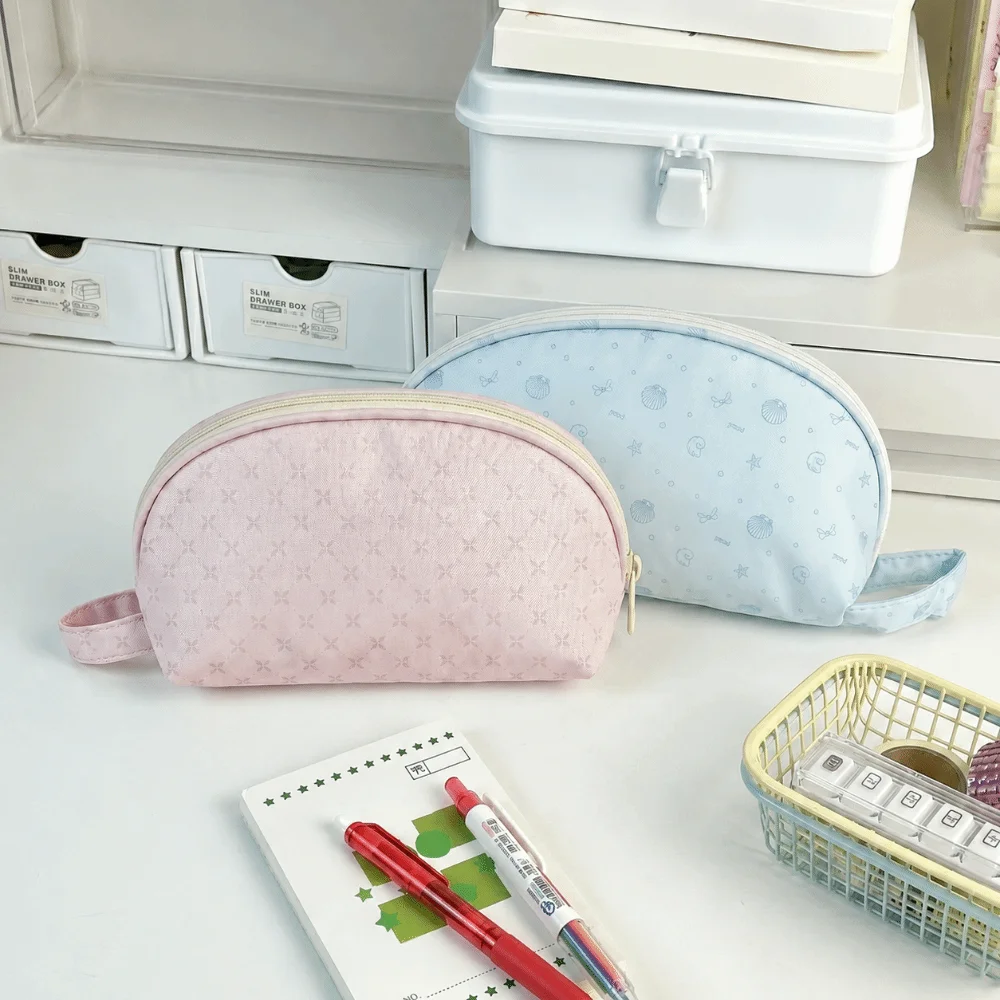 Korean INS Polka Dot Pattern Pencil Case Handheld Design Large Capacity Pencil Pouch Stationery Organizer School Supplies